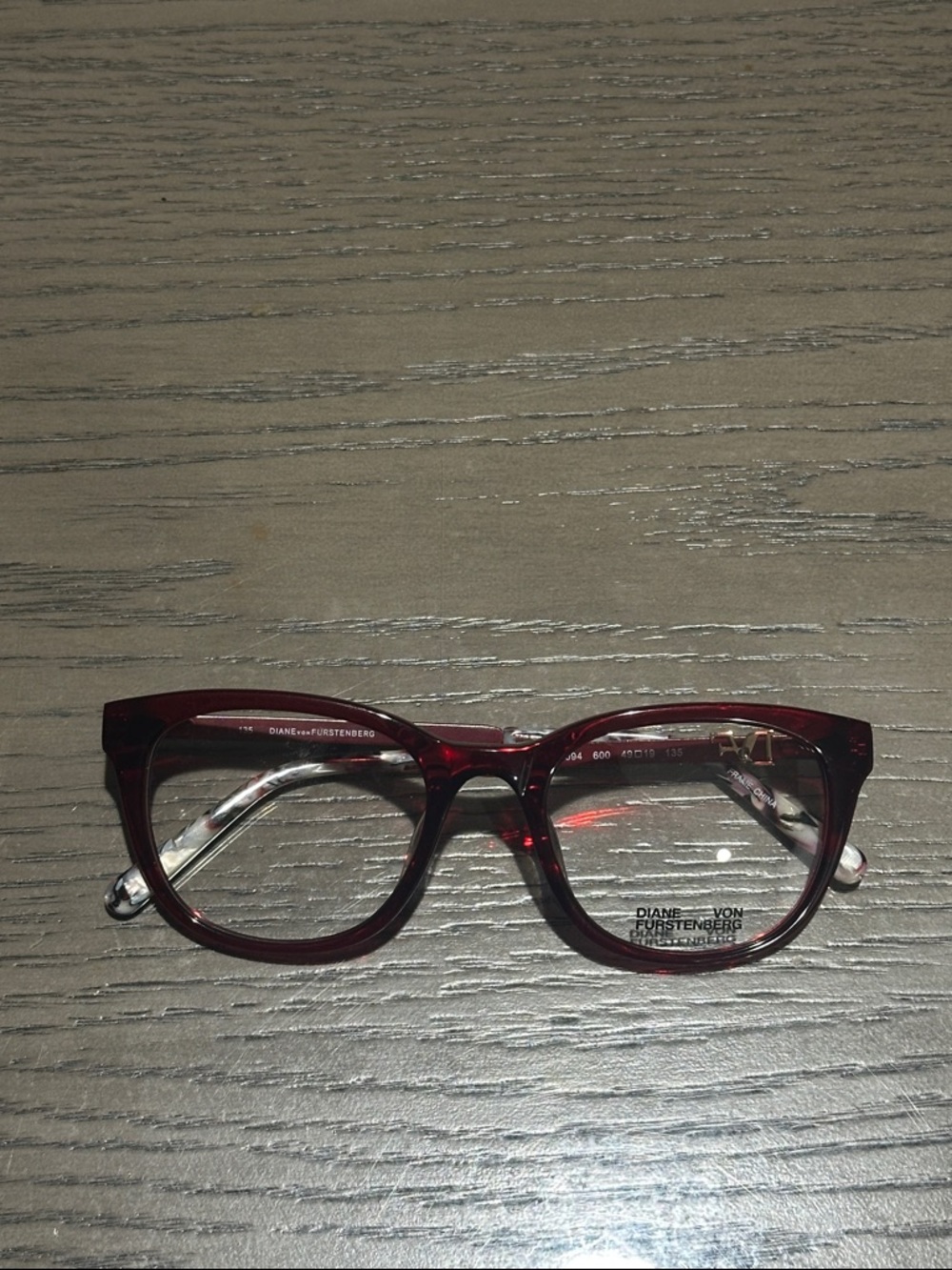 Diane Von Furstenberg Deep Burgundy Eyeglass Frames